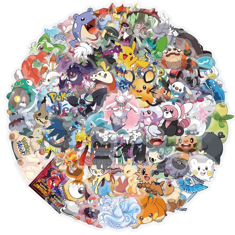 100Pcs Stiker Pokémon Kartun L - Tablet Cute Accessories ulasan dan harga