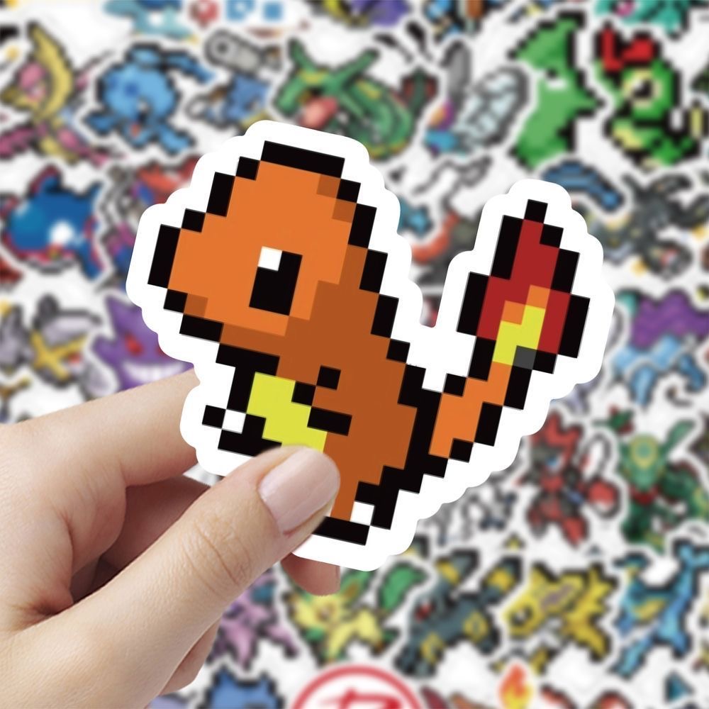 60Pcs Stiker Pixel Pokémon Luc - Tablet Cute Accessories ulasan dan harga