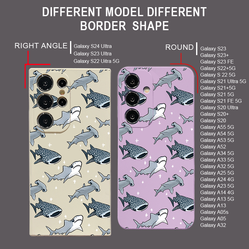 Casing Ponsel Kartun Hiu Untuk - Samsung Galaxy A55 ulasan dan harga