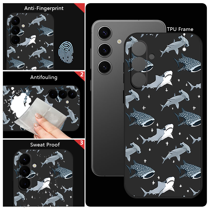 Casing Ponsel Kartun Hiu Untuk - Samsung Galaxy A55 ulasan dan harga